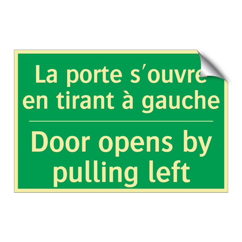 La porte s'ouvre en tirant à gauche /.../ - Door opens by pulling left