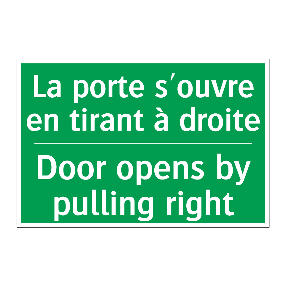 La porte s'ouvre en tirant à droite /.../ - Door opens by pulling right
