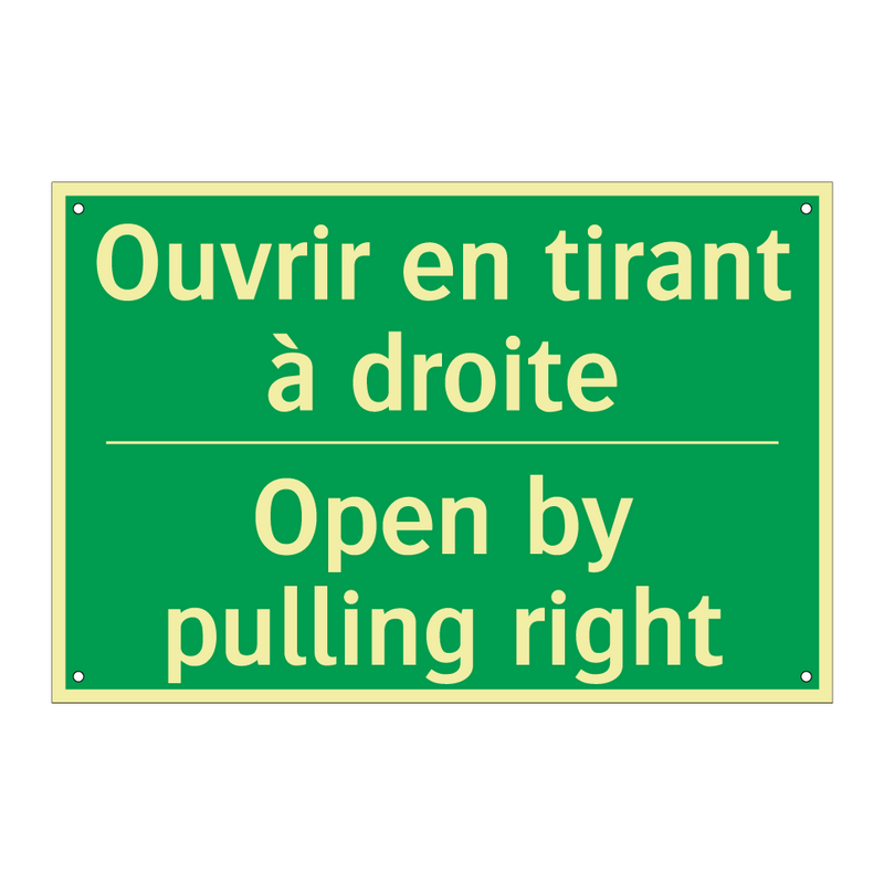 Ouvrir en tirant à droite - Open by pulling right