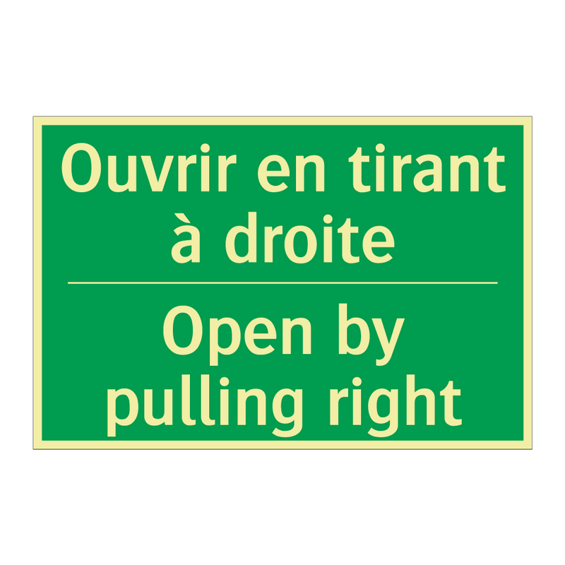 Ouvrir en tirant à droite - Open by pulling right