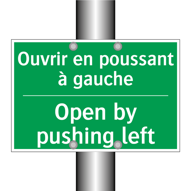 Ouvrir en poussant à gauche - Open by pushing left