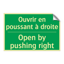 Ouvrir en poussant à droite - Open by pushing right