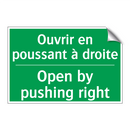 Ouvrir en poussant à droite - Open by pushing right