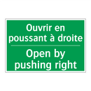Ouvrir en poussant à droite - Open by pushing right