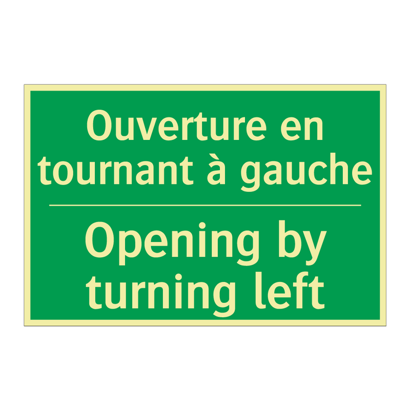 Ouverture en tournant à gauche - Opening by turning left