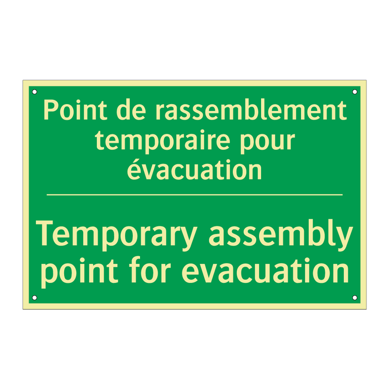 Point de rassemblement temporaire /.../ - Temporary assembly point for evacuation /.../