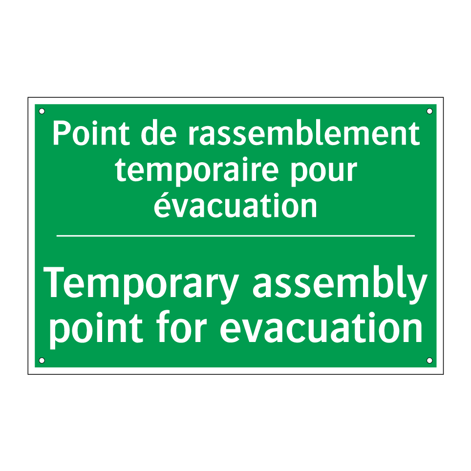 Point de rassemblement temporaire /.../ - Temporary assembly point for evacuation /.../