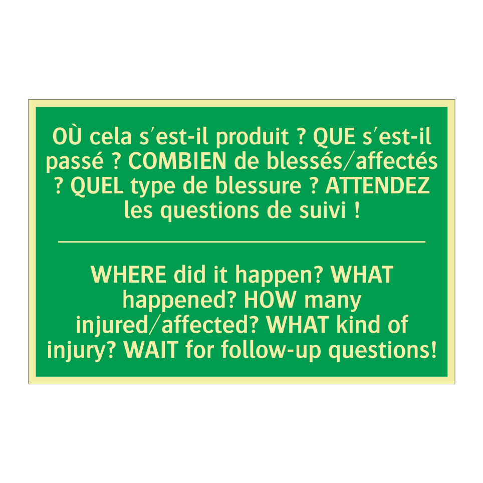 OÙ cela s'est-il produit ? QUE /.../ - WHERE did it happen? WHAT happened? /.../