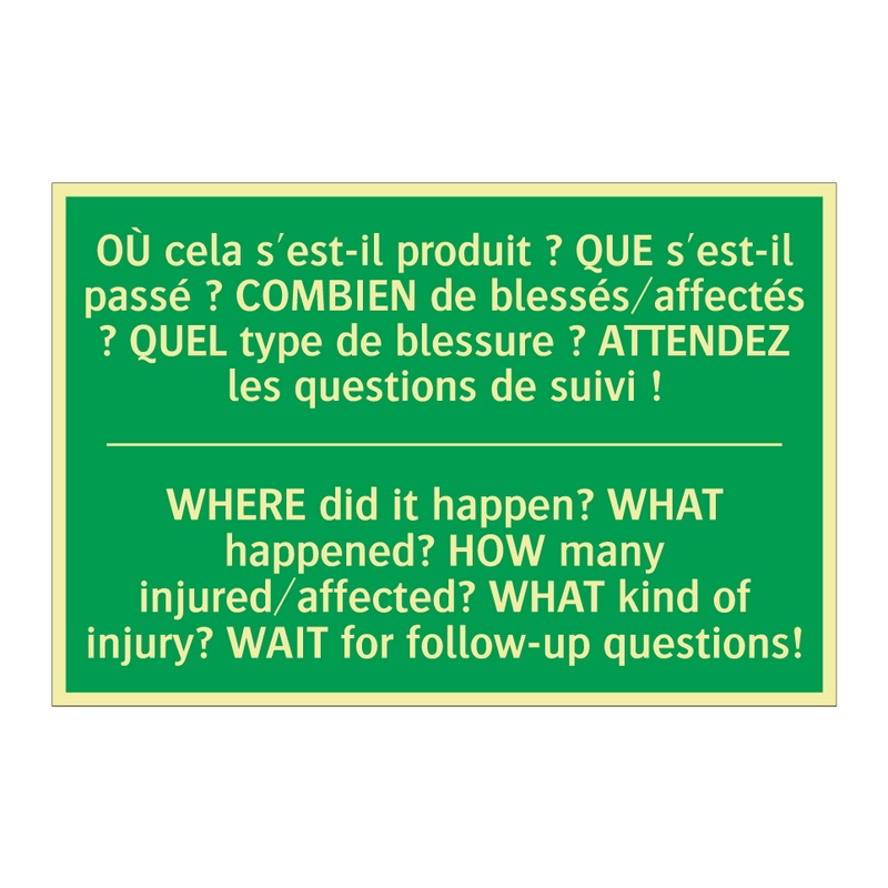 OÙ cela s'est-il produit ? QUE /.../ - WHERE did it happen? WHAT happened? /.../