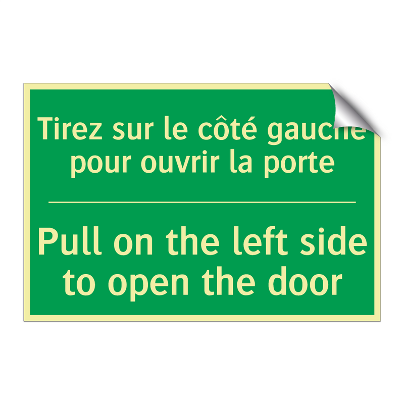 Tirez sur le côté gauche pour /.../ - Pull on the left side to open /.../