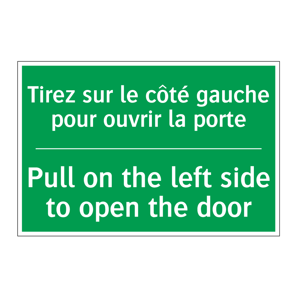 Tirez sur le côté gauche pour /.../ - Pull on the left side to open /.../