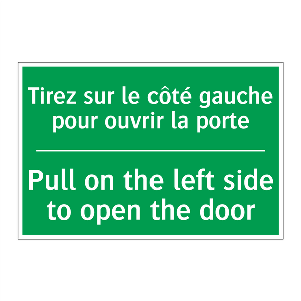 Tirez sur le côté gauche pour /.../ - Pull on the left side to open /.../