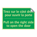 Tirez sur le côté droit pour ouvrir /.../ - Pull on the right side to open /.../