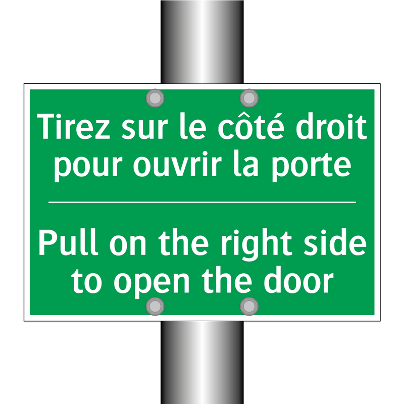 Tirez sur le côté droit pour ouvrir /.../ - Pull on the right side to open /.../
