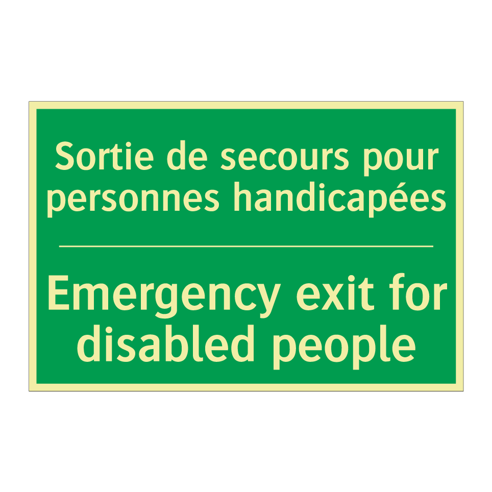 Sortie de secours pour personnes /.../ - Emergency exit for disabled people /.../