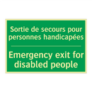 Sortie de secours pour personnes /.../ - Emergency exit for disabled people /.../