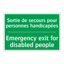 Sortie de secours pour personnes /.../ - Emergency exit for disabled people /.../