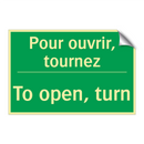 Pour ouvrir, tournez - To open, turn