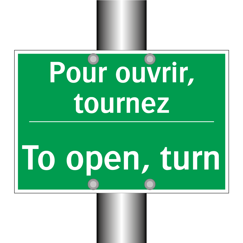 Pour ouvrir, tournez - To open, turn