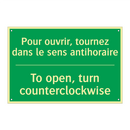 Pour ouvrir, tournez dans le sens /.../ - To open, turn counterclockwise