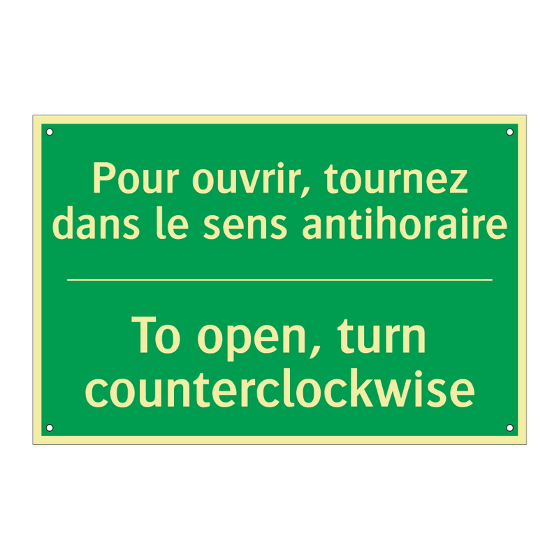 Pour ouvrir, tournez dans le sens /.../ - To open, turn counterclockwise