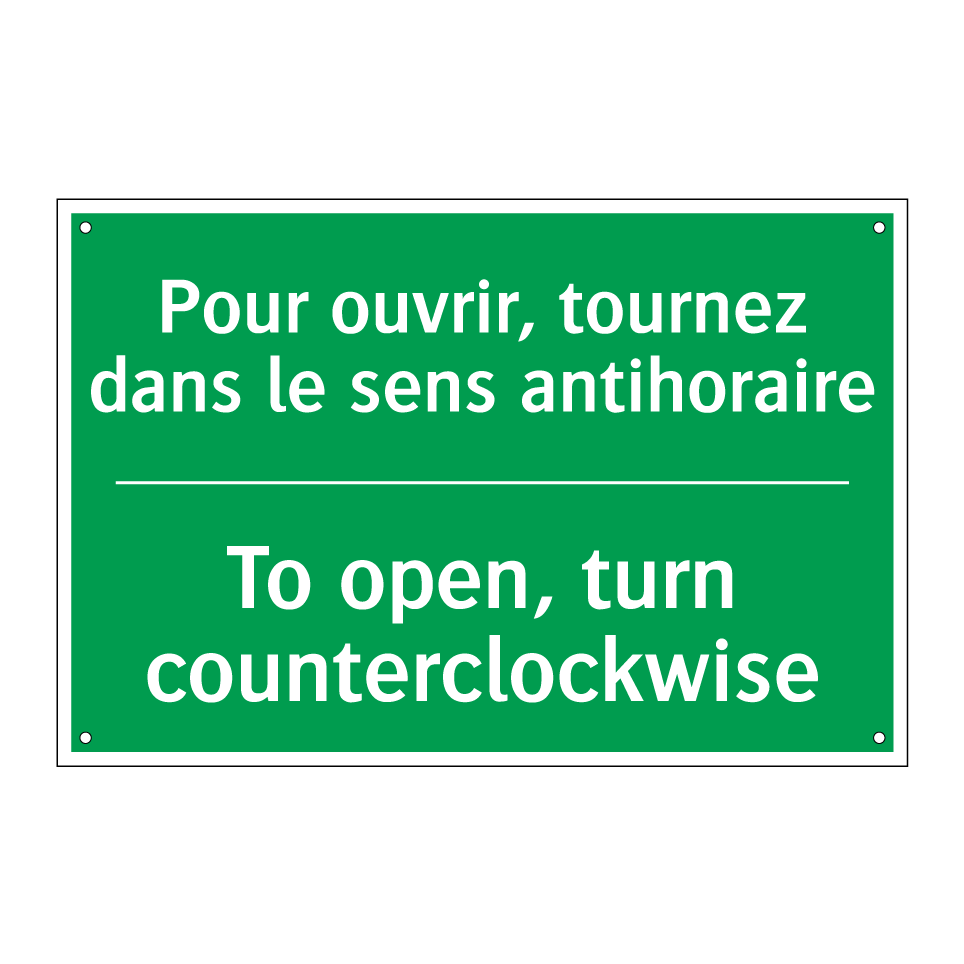 Pour ouvrir, tournez dans le sens /.../ - To open, turn counterclockwise
