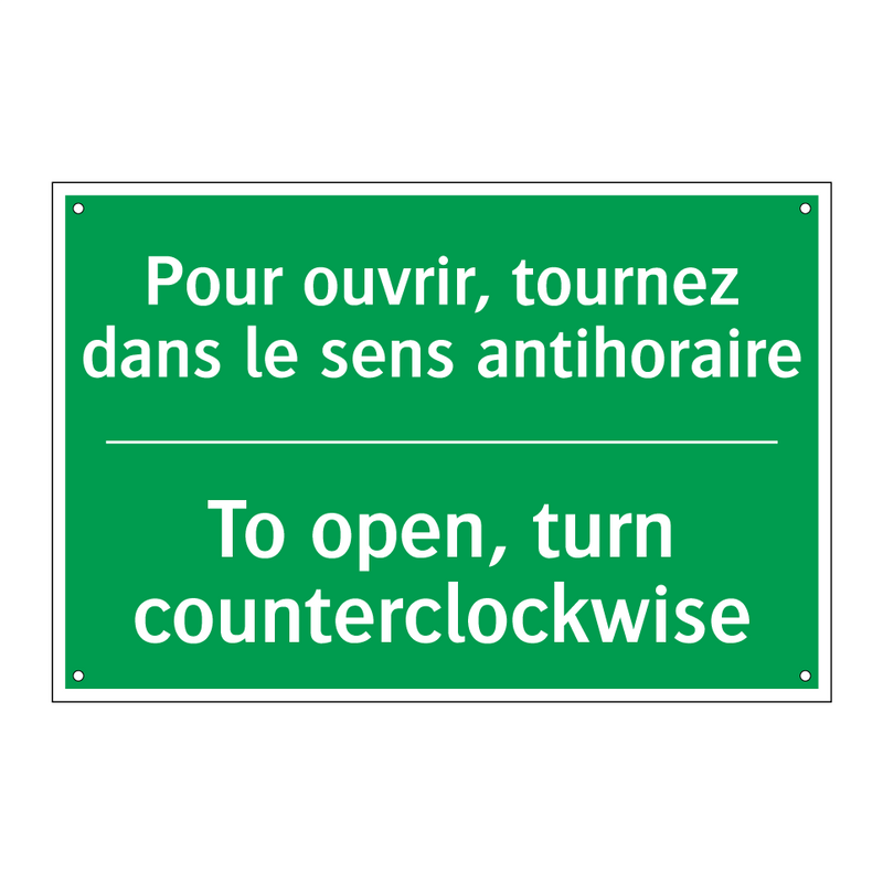 Pour ouvrir, tournez dans le sens /.../ - To open, turn counterclockwise