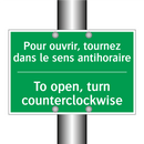 Pour ouvrir, tournez dans le sens /.../ - To open, turn counterclockwise