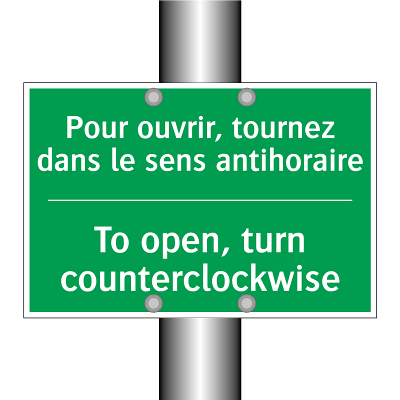 Pour ouvrir, tournez dans le sens /.../ - To open, turn counterclockwise