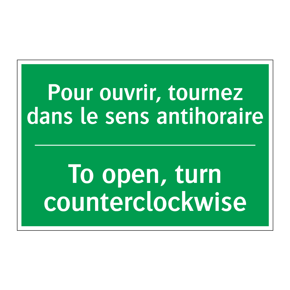 Pour ouvrir, tournez dans le sens /.../ - To open, turn counterclockwise