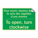 Pour ouvrir, tournez dans le sens /.../ - To open, turn clockwise
