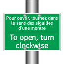 Pour ouvrir, tournez dans le sens /.../ - To open, turn clockwise