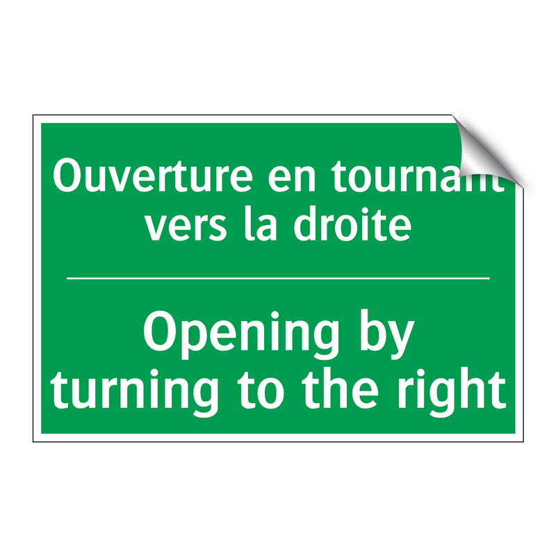 Ouverture en tournant vers la /.../ - Opening by turning to the right /.../