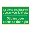 La porte coulissante s'ouvre vers /.../ - Sliding door opens to the right /.../