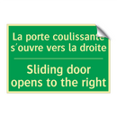 La porte coulissante s'ouvre vers /.../ - Sliding door opens to the right /.../