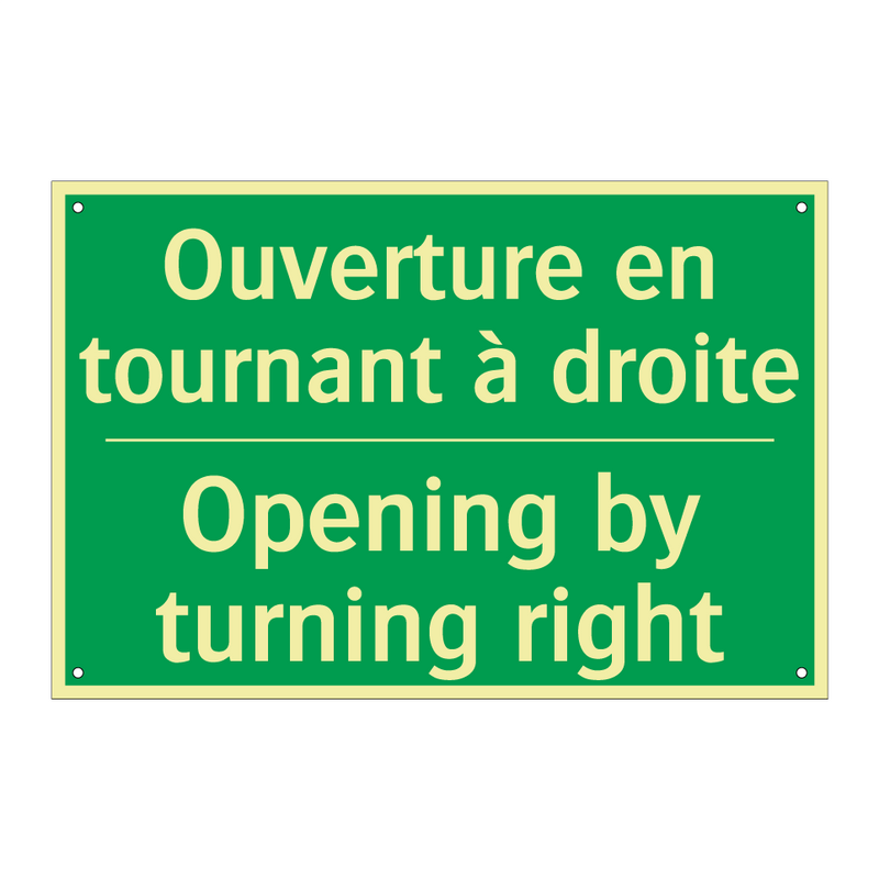 Ouverture en tournant à droite - Opening by turning right