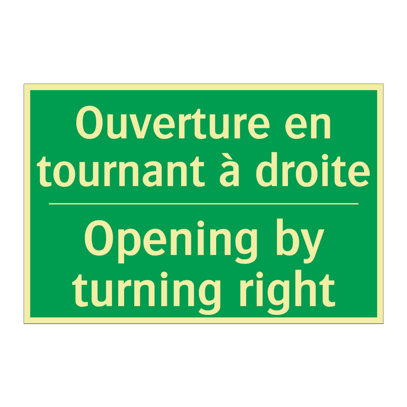 Ouverture en tournant à droite - Opening by turning right