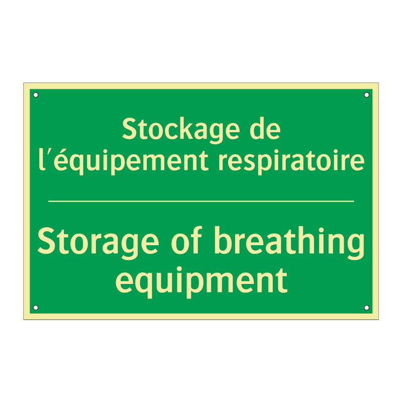 Stockage de l'équipement respiratoire /.../ - Storage of breathing equipment