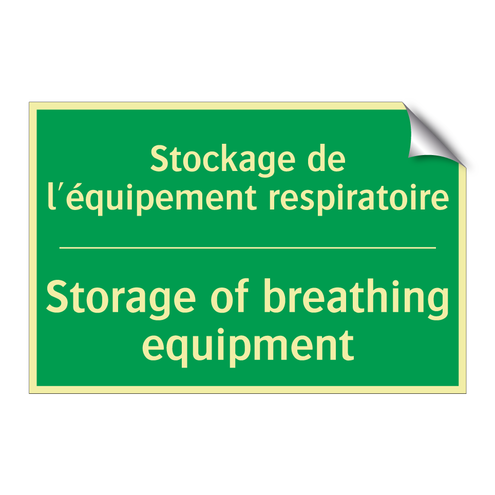 Stockage de l'équipement respiratoire /.../ - Storage of breathing equipment