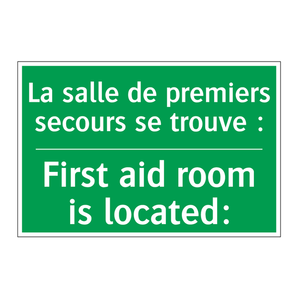 La salle de premiers secours se /.../ - First aid room is located:
