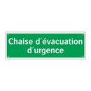 Chaise d'évacuation d'urgence