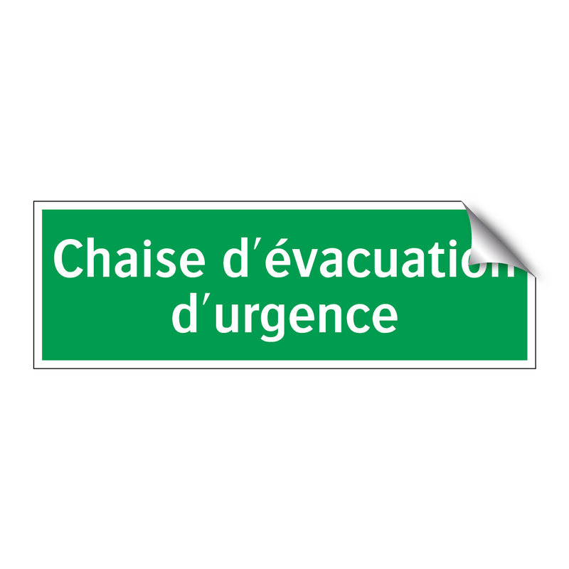 Chaise d'évacuation d'urgence