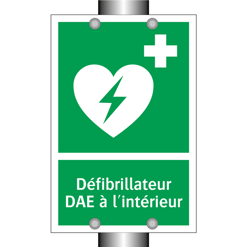 Défibrillateur DAE à l'intérieur