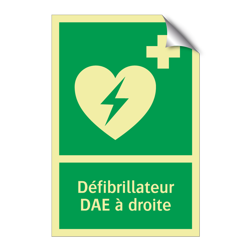 Défibrillateur DAE à droite