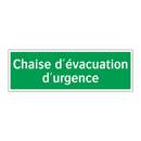 Chaise d'évacuation d'urgence