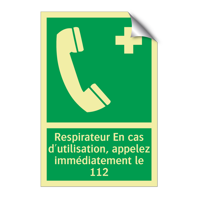 Respirateur En cas d'utilisation, appelez immédiatement le 112