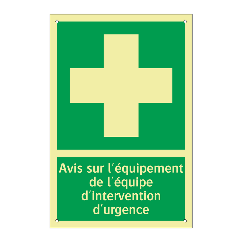 Avis sur l'équipement de l'équipe d'intervention d'urgence