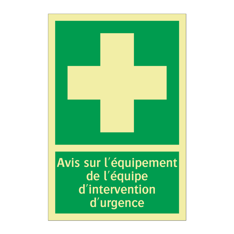 Avis sur l'équipement de l'équipe d'intervention d'urgence