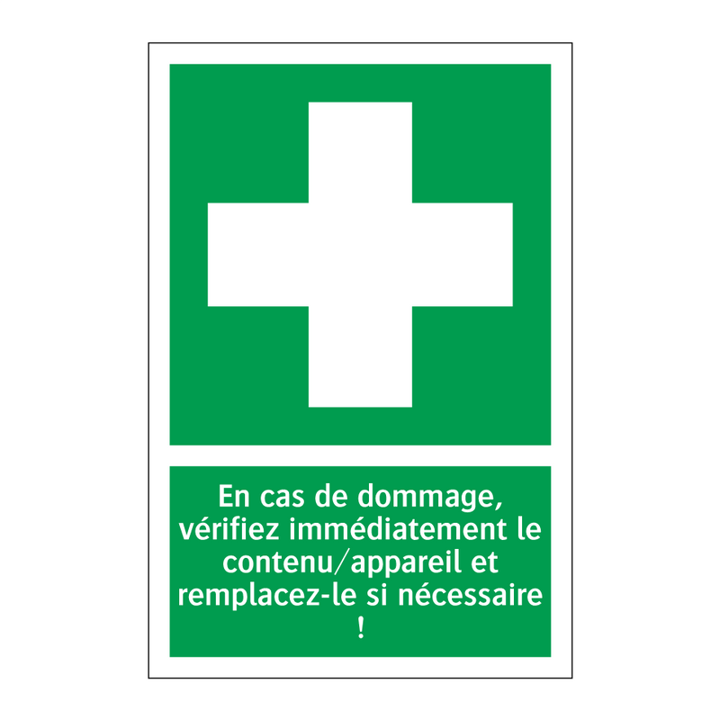 En cas de dommage, vérifiez immédiatement le contenu/appareil et remplacez-le si nécessaire !