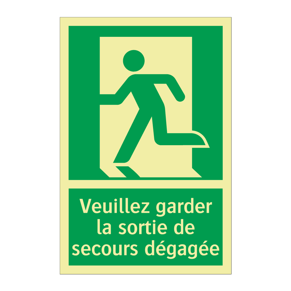 Veuillez garder la sortie de secours dégagée